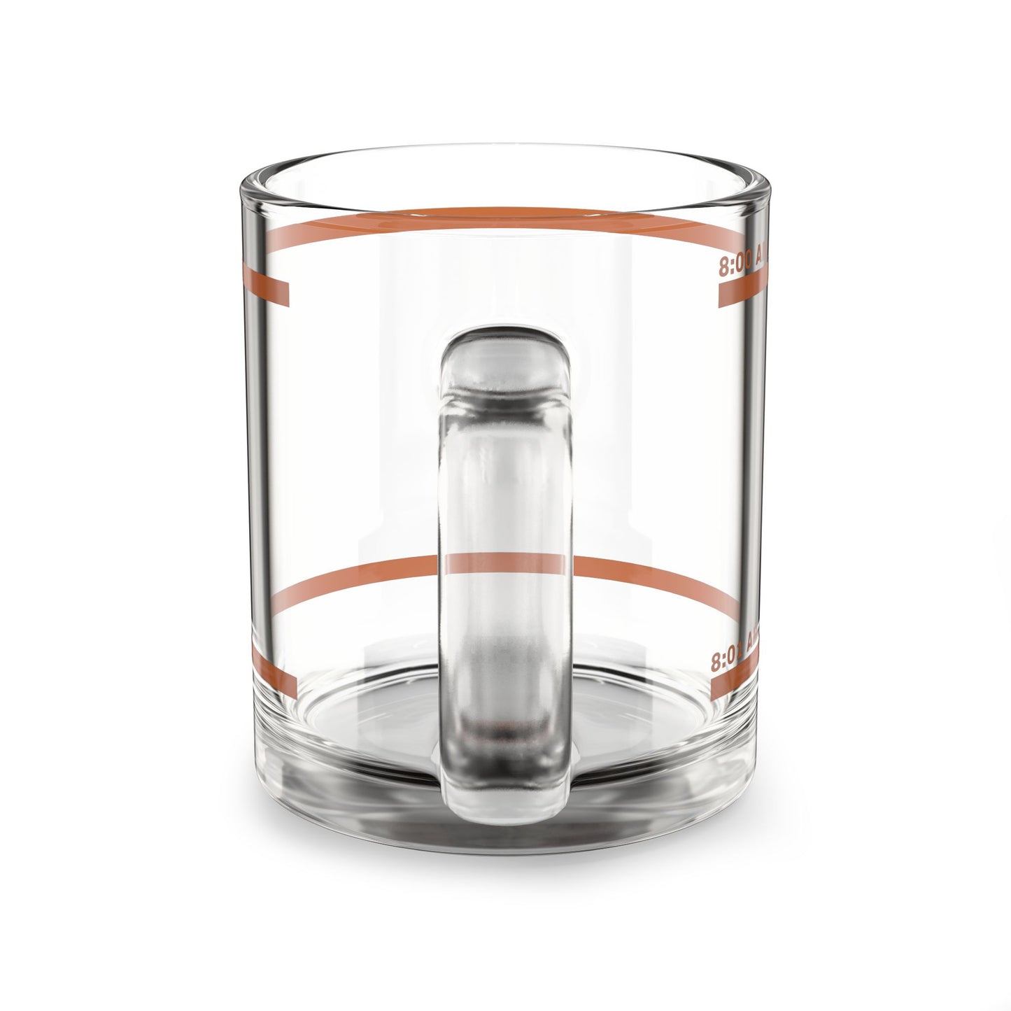 10oz Glass Coffee Mug with Time Markings