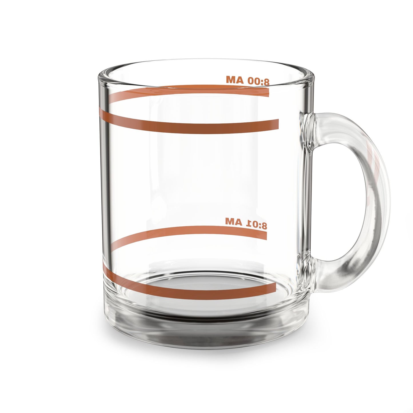 10oz Glass Coffee Mug with Time Markings