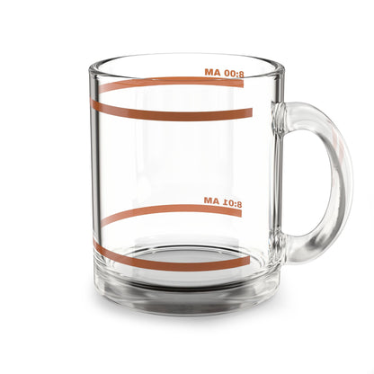 10oz Glass Coffee Mug with Time Markings