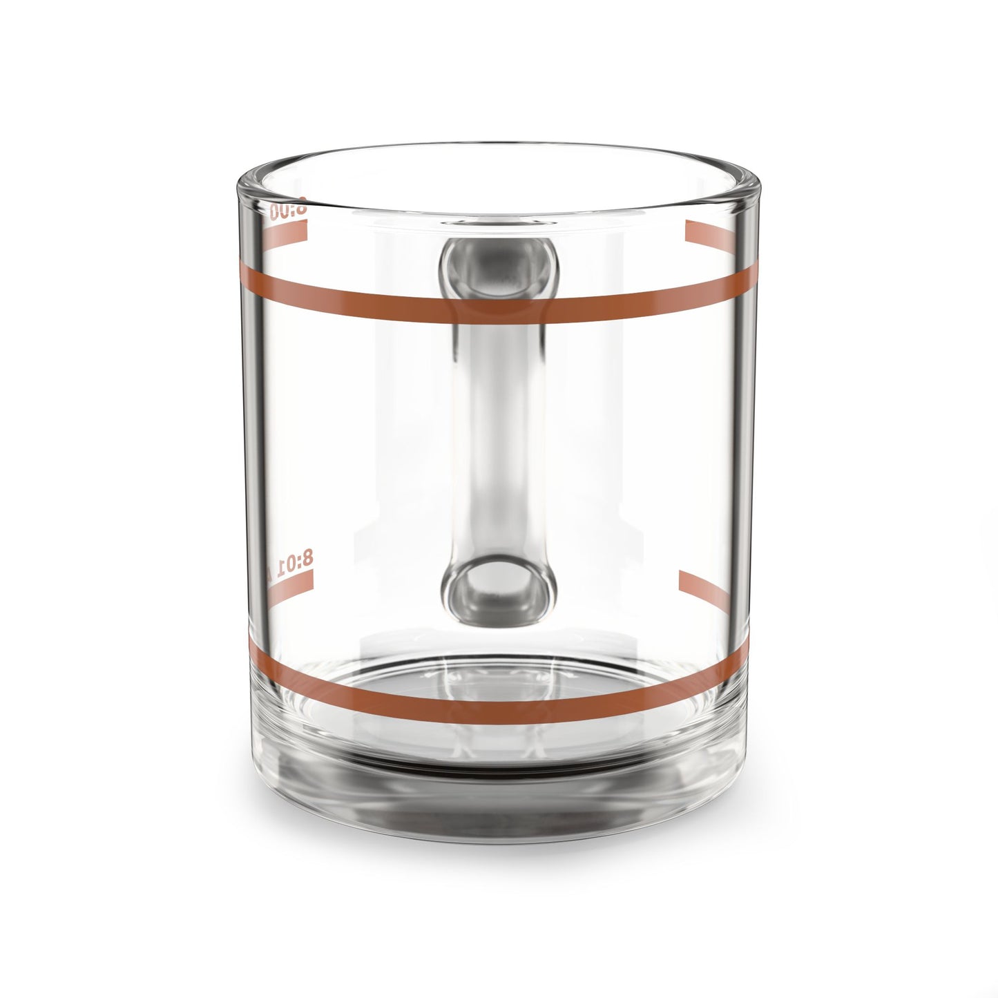 10oz Glass Coffee Mug with Time Markings