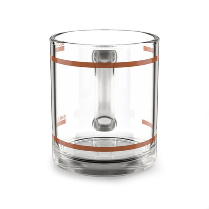 10oz Glass Coffee Mug with Time Markings