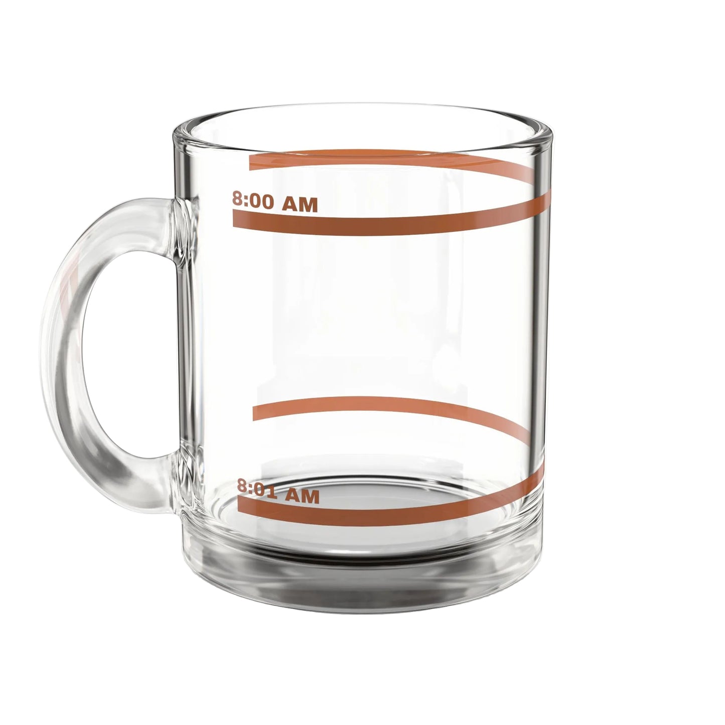 10oz Glass Coffee Mug with Time Markings